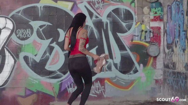 teenager gina made to a hooker at street casting